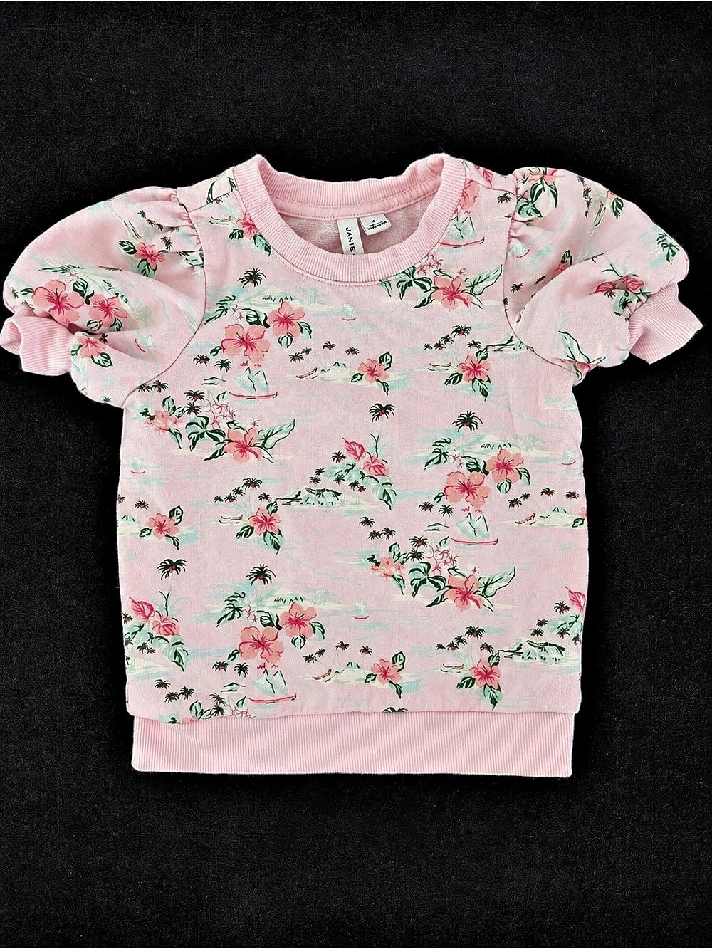 Janiel Girls Floral Short Sleeve Top Size 4 Like New
